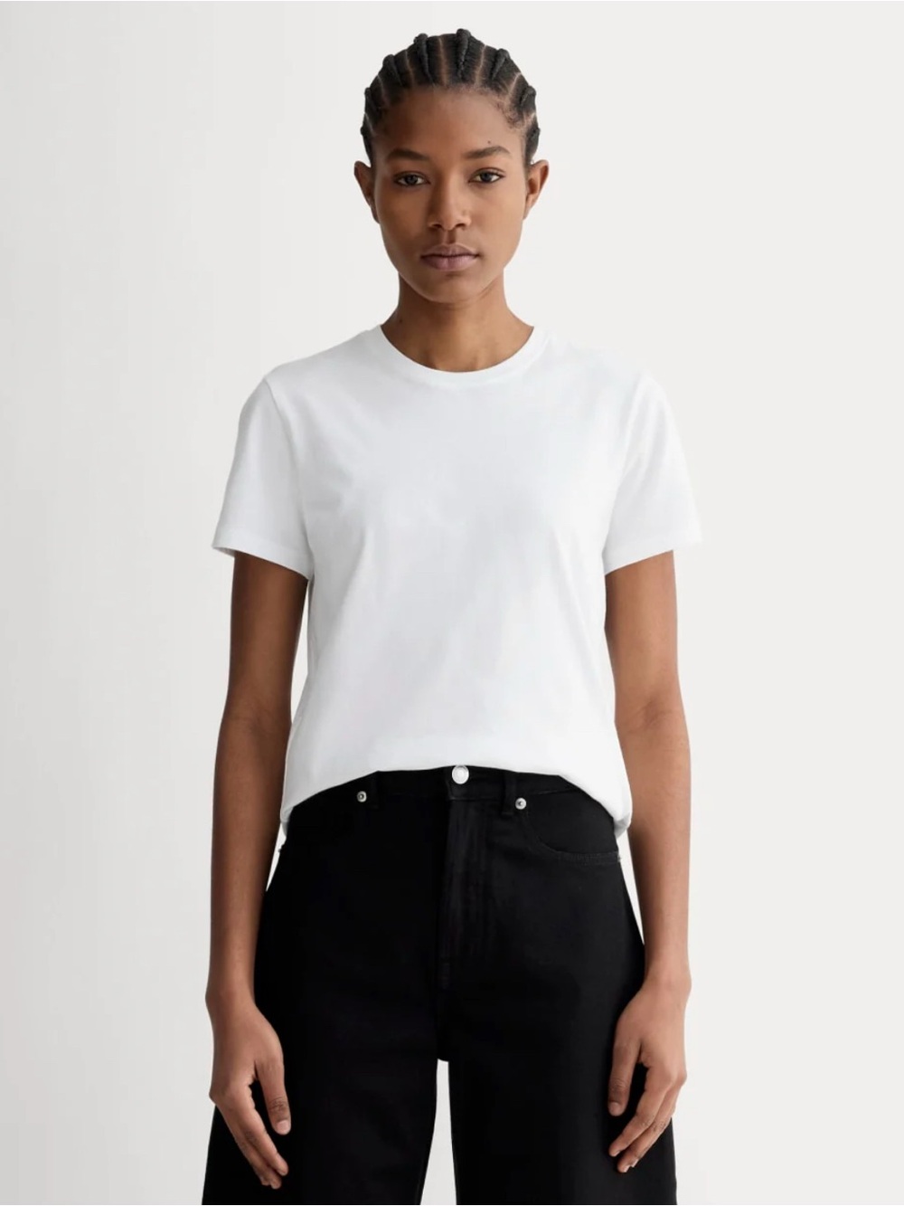 New Everlane THE SLIM CREW IN ESSENTIAL COTTON White  Size S